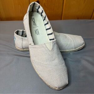 Toms Women’s Classic Alpargata Espadrille Vegan Metallic Size US 9.5W EUC